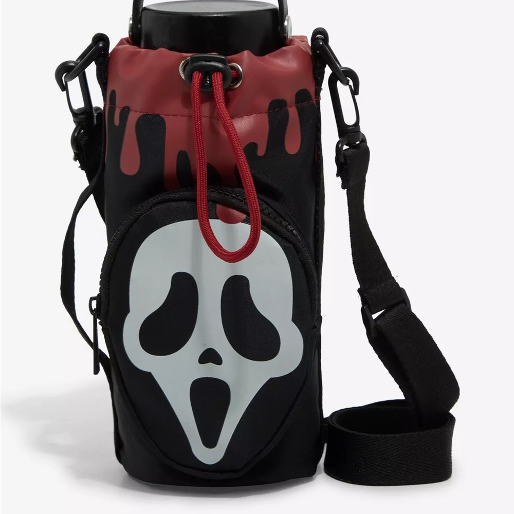 Ghost Face Mask Glow-In-The-Dark Water Bottle Sling Hot Topic Horror